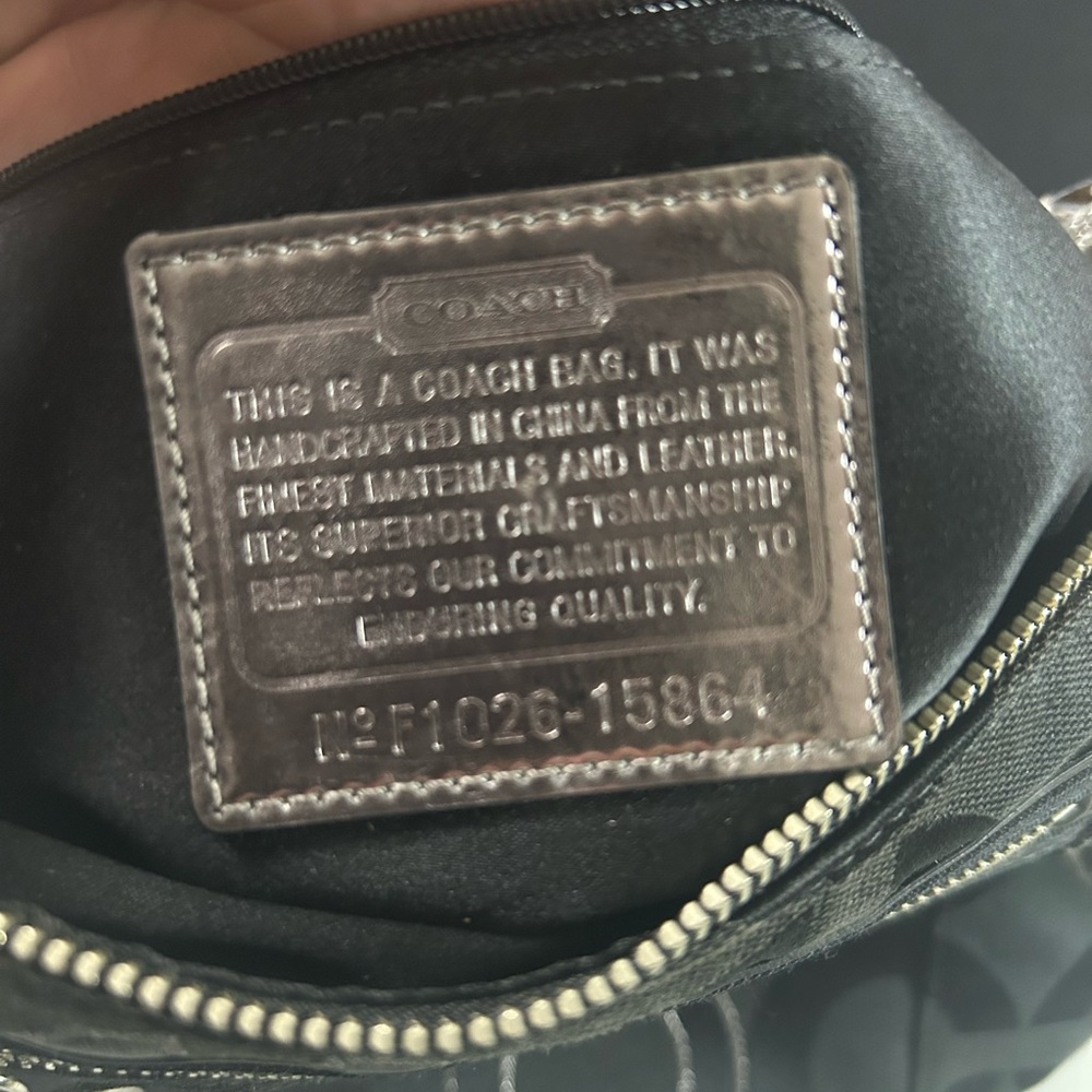 Coach Poppy Bag Black & Silver Women's Coach Purse Y2K Black Canvas "C" Logo - Picture 9 of 12